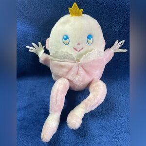 Vintage EDEN Humpty Dumpty Pink Cream Chime Plush Stuffed Animal (Video Added)